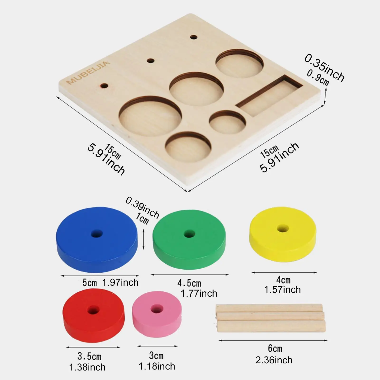 Wooden Sorting and Stacking Toys Activity Game Fine Motor Toy Educational Toys for Boys Girls 3 4 5 Year Old Birthday Gifts