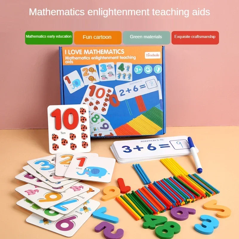 Juguetes Montessori de matemáticas – Números de madera para contar