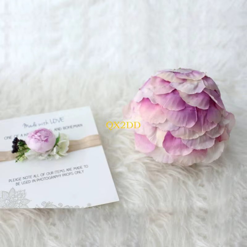 QX2D Diadema floral para fotos de recién nacido – Bebé niña - imagen 5