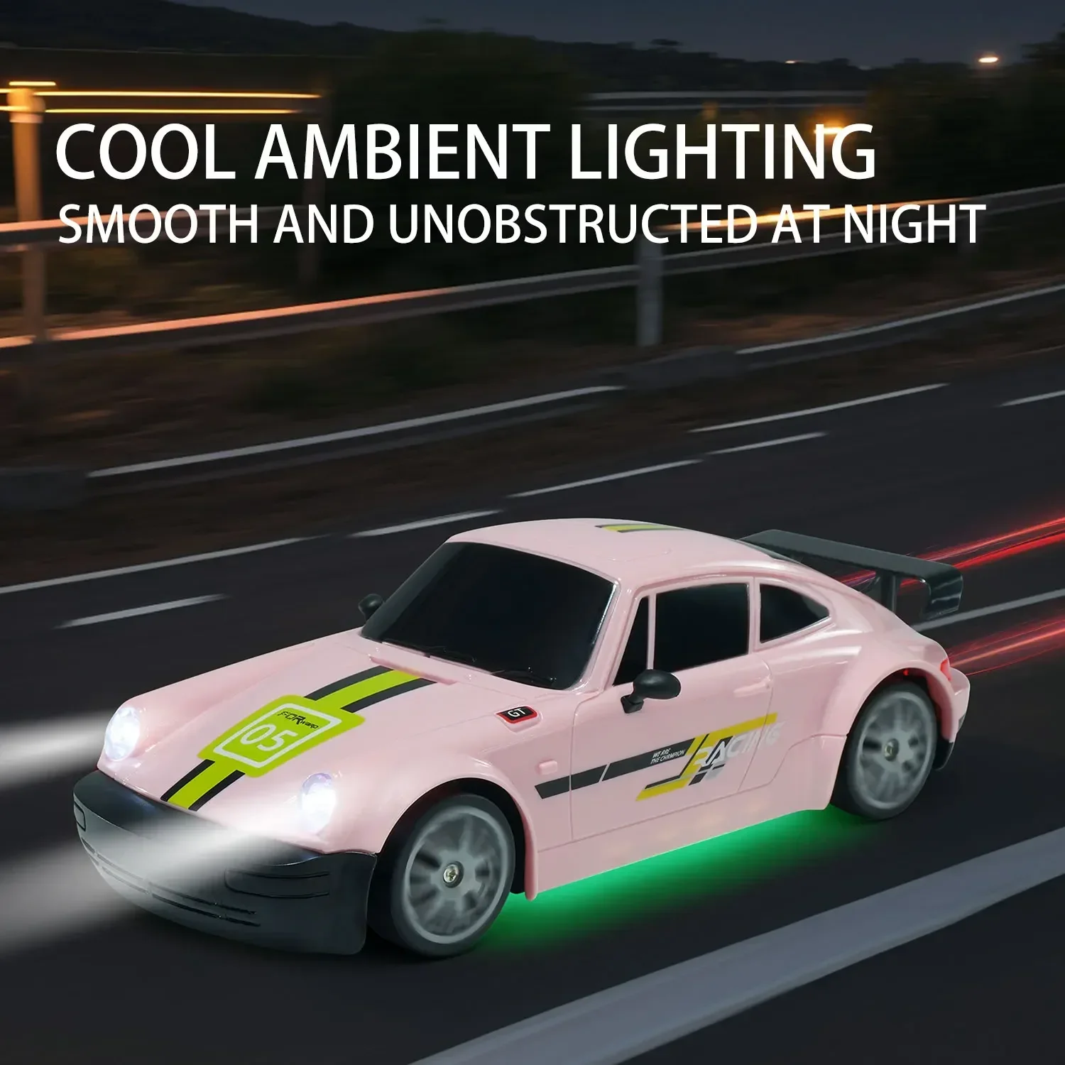 Coche todoterreno de alta velocidad con Control remoto 4WD, vehículo todoterreno con luz LED, juguetes de carreras eléctricos para niños, regalos, 1/20 - imagen 3