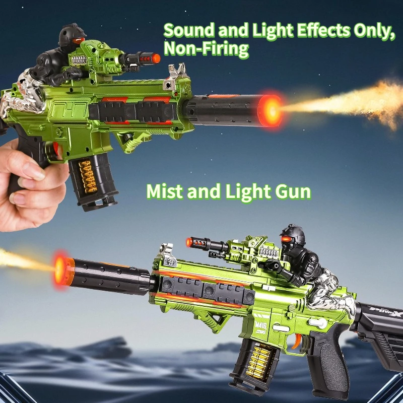 Pistola de juguete eléctrica con luz y sonido para niños