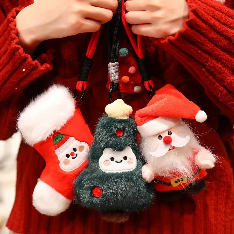 Bota navideña Papá Noel de peluche para niños - imagen 3