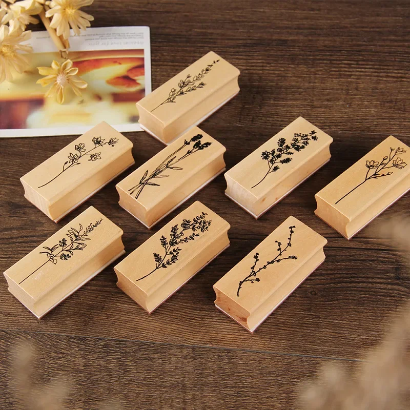 Sellos de madera infantil para crear flores lavanda retro - imagen 4