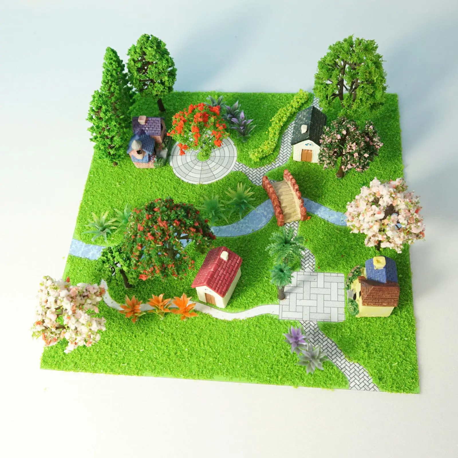 Modelo de paisaje en miniatura, árboles mixtos, polvo de hierba, regalos para paisaje de casa - imagen 3