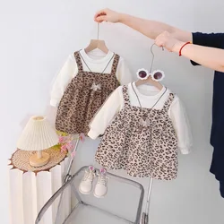 Vestido niña otoño de manga larga con osito de peluche