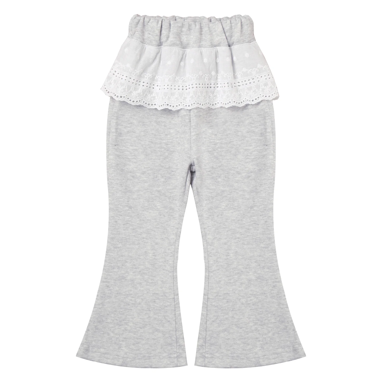 Pantalones bordados con lazo para niña – Cintura elástica y encaje - imagen 3