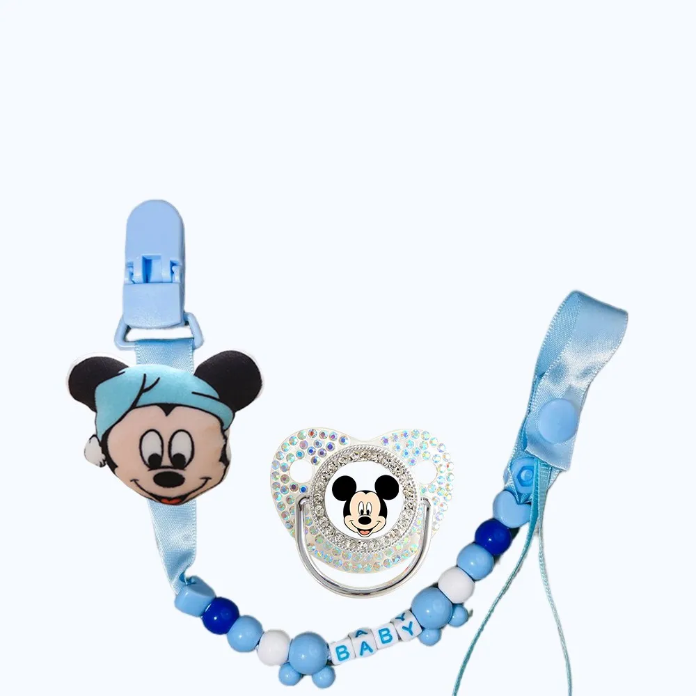 Chupete de bebé personalizado con cuentas hecho a mano, clip de cadena, lujosa chupete de bebé, tetina de silicona con cubierta antipolvo, regalo para Baby Shower