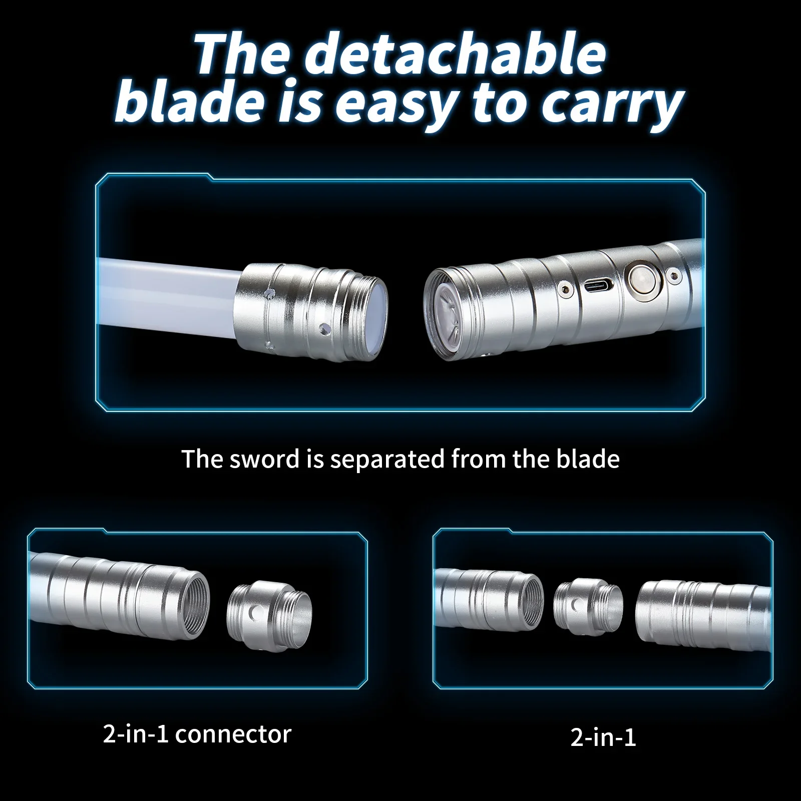 1/2 Uds RGB Metal sable De luz Dueling suave columpio LED espada láser Sabre De Luz 7 colores que cambian sonidos parpadeantes Cosplay regalo juguete - imagen 3