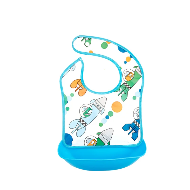 Babero impermeable EVA con bolsillo recogemigas para bebé - imagen 5