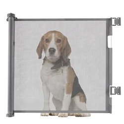 Barrera retráctil de seguridad para bebés y mascotas transpirable