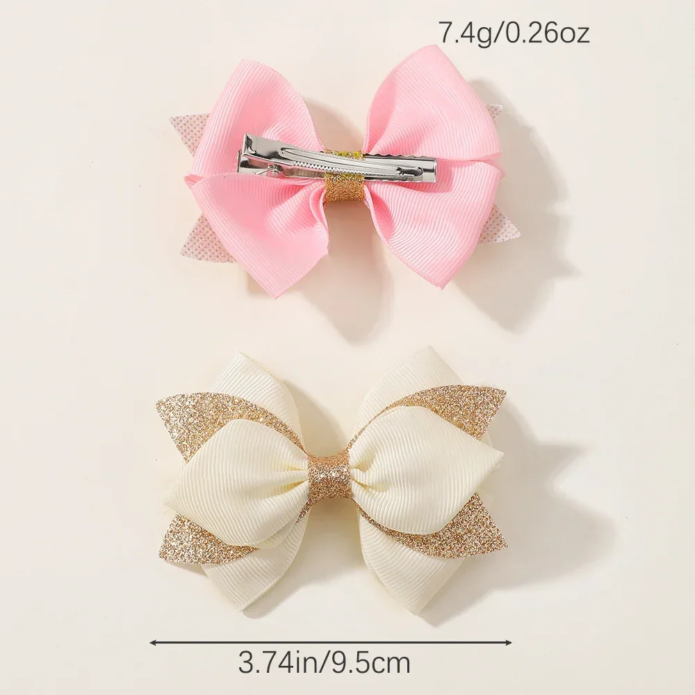 8 unids/set nuevos niños Glitter Bowknote pinzas para el cabello para mujeres niñas hechas a mano cola de milano arco horquillas sombreros diarios accesorios para el cabello - imagen 2