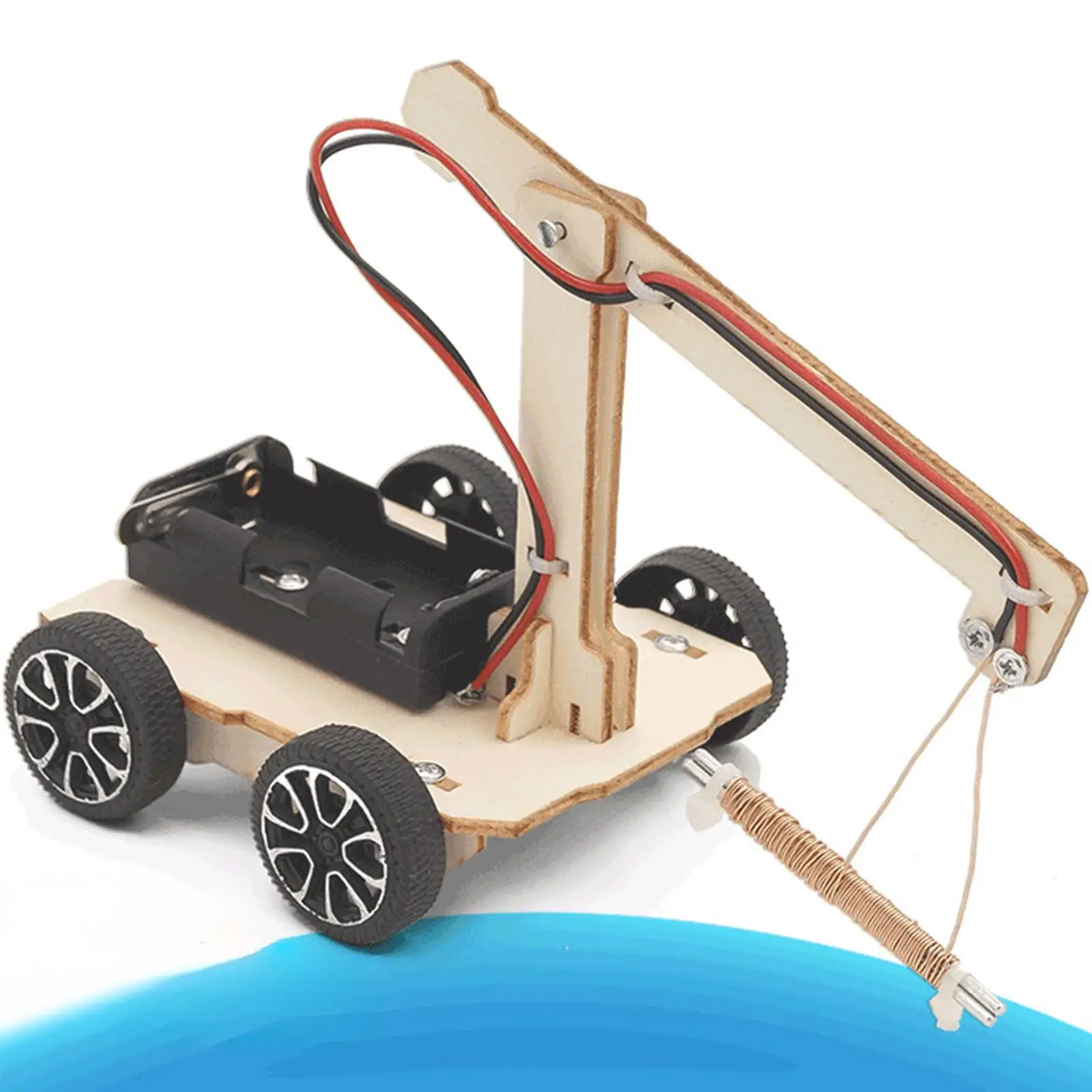 DIY Hand Crank Crane Kit DIY Assembled Innovation Wooden Learning Toy Science Project Kit Stem Toys for Kids Children Teens