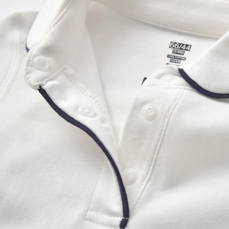 Pelele triangular para bebé recién nacido, mono de manga larga con solapa blanca para niño y niña, ropa de algodón puro, mono infantil - imagen 3