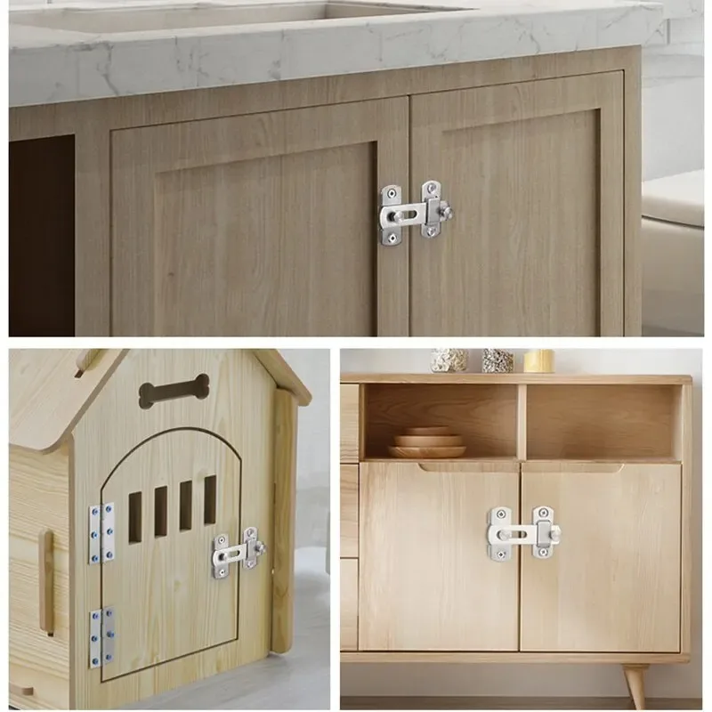 Pestillo de puerta corredera de ángulo recto de alta resistencia, acero inoxidable para puerta de granero, gabinete y seguridad para bebés, perno multiusos, 1/2 Uds. - imagen 2