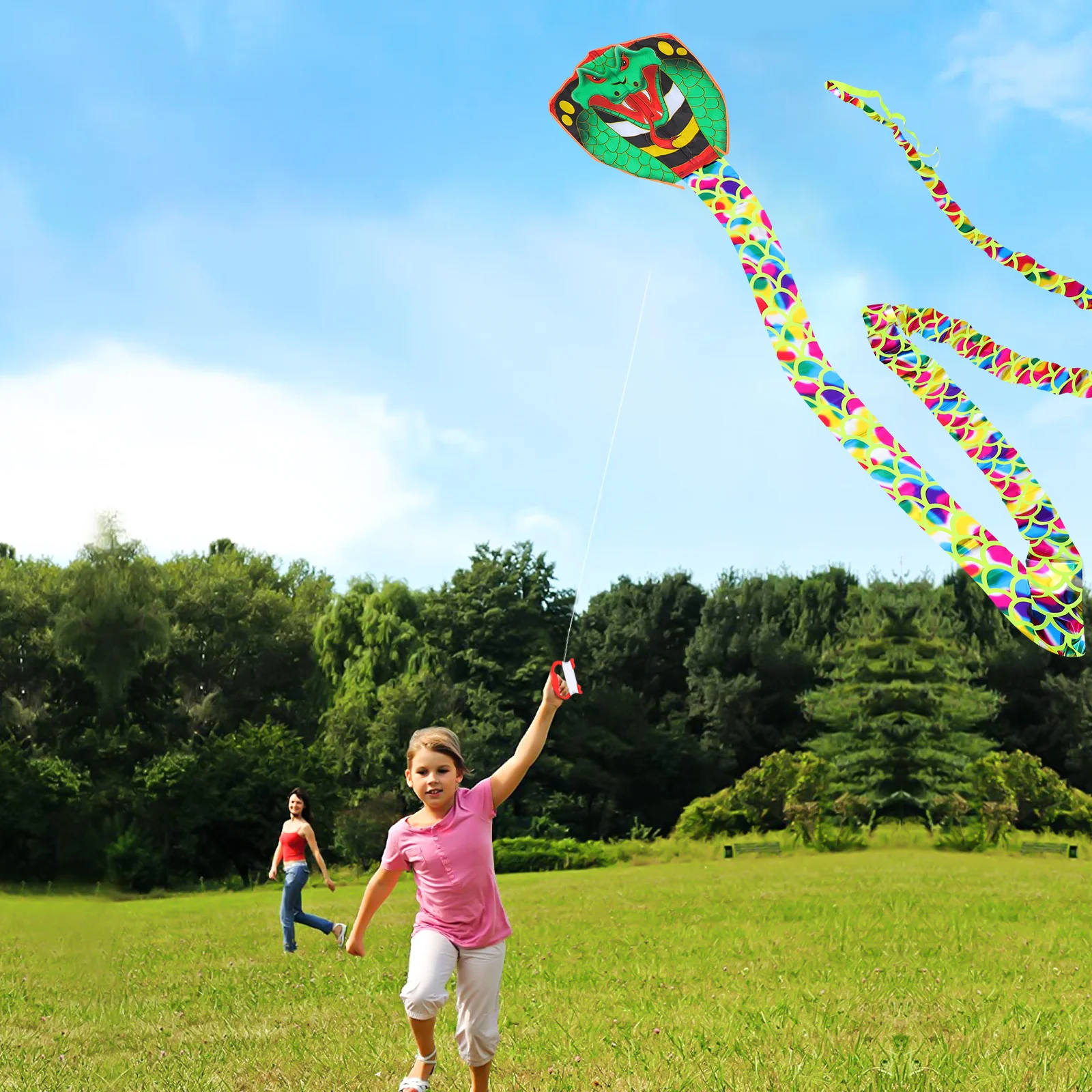 Cometa de serpiente larga grande hecha a mano Ophidian Flying duradera deportes de playa al aire libre niños adultos regalo ligero plegable Animal - imagen 3