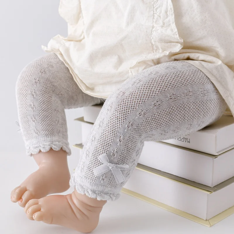 Pantimedias suaves de algodón para bebé con lazo – 0-24 meses - imagen 2