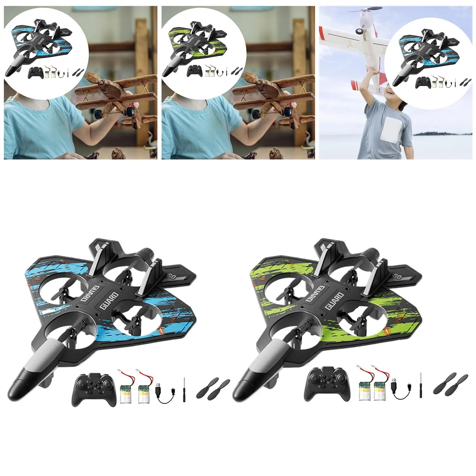 Remote Control Airplane with Colorful Lights Portable Recahrgeable Outdoor Toy for Kids Boys RC Plane Hobby Glider Fighter Model