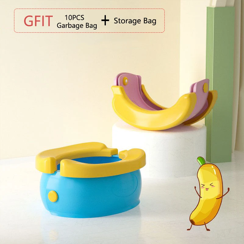 Portable Toilet Travel Baby Potty Foldable Children's Potty Urinal Stool Easy to Clean,Gift Garbage Bags and Storage Bag