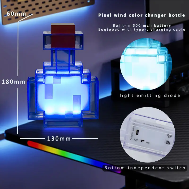 MC Luz nocturna bebé LED táctil forma botella poción multicolor - imagen 5