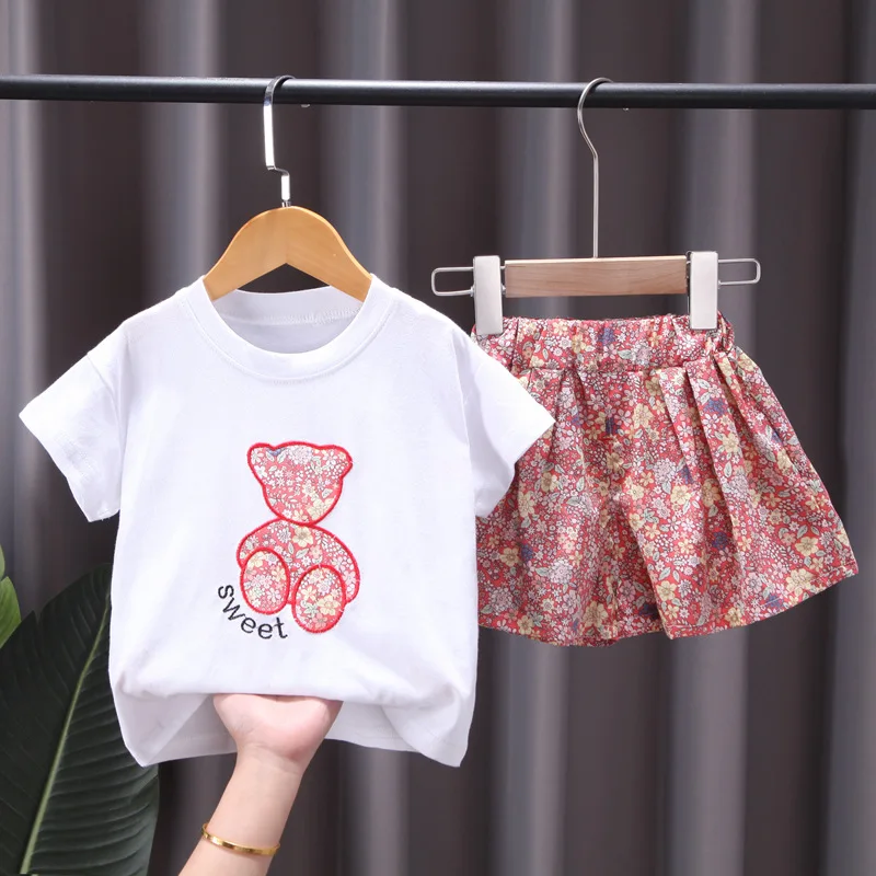 Conjunto verano algodón para bebé y niña: camiseta con shorts - imagen 4