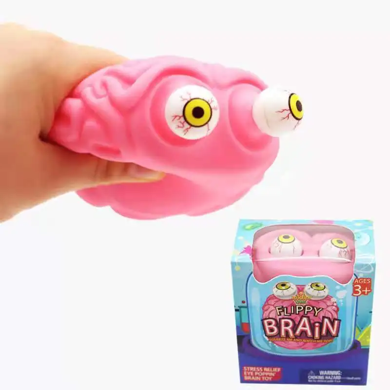 Antiestrés Flippy Brain Squishy Eye Popping Squeeze Fidget Toy Cool Stuff niños TDAH autismo juguete para aliviar la ansiedad - imagen 3