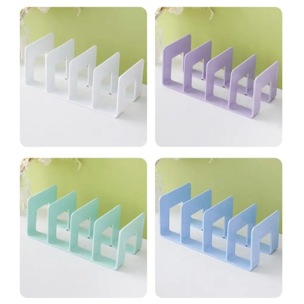 Organizador de Libros, Exhibidor de Escritorio, Sujetalibros, Estantería, Divisor Resistente, Soporte para Libros, 4 Compartimentos, Clasificador de Archivos Simple para Escritorio, Almacenamiento de Libros - imagen 2