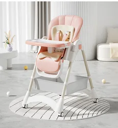 Silla de comedor plegable ajustable para bebé con ruedas