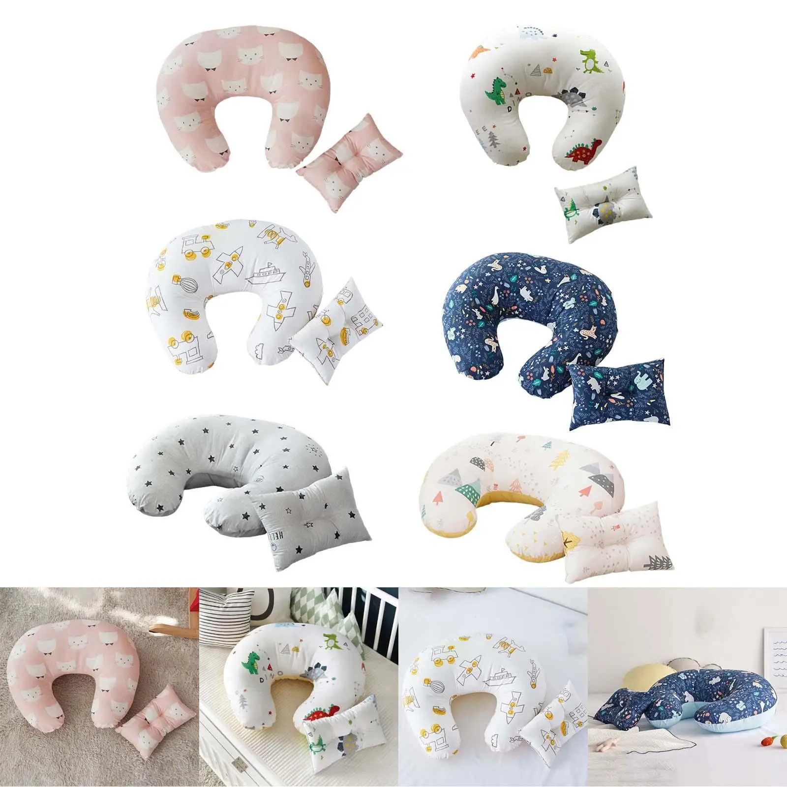 Cojín de cintura para lactancia materna en forma de U para bebé, para dormir - imagen 3