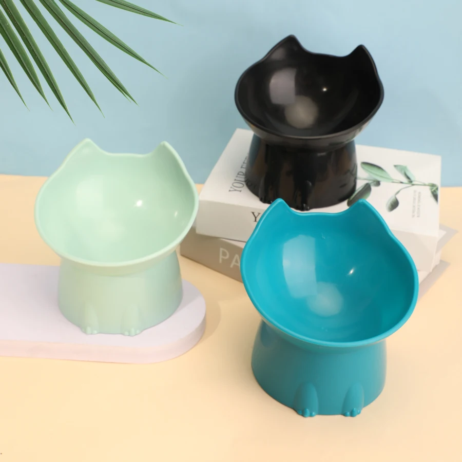 Plato elevado para gatos con protección de cuello – Tazón antivuelco - imagen 4