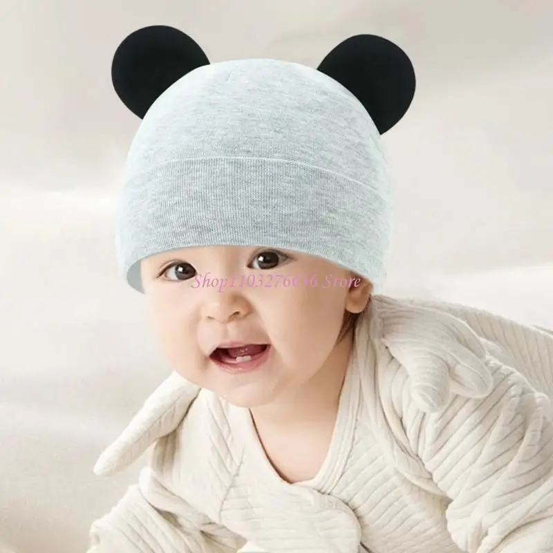 R6FD Paquete 3 lindo patrón orejas para algodón invierno Capas capó bebé transpirables para bebés - imagen 5