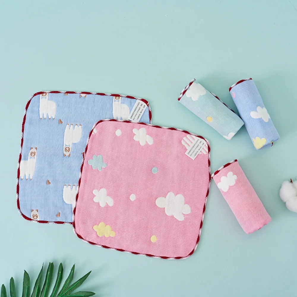 Toalla de algodón puro para la cara del bebé, paños para eructar de alimentación, toalla pequeña de seis capas con forma cuadrada, pañuelo absorbente para niños - imagen 4