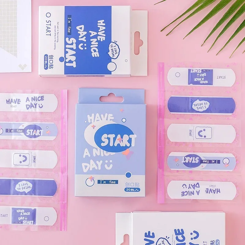 20 piezas impermeable transpirable lindo dibujos animados vendajes adhesivos primeros auxilios tiritas Kit de emergencia yeso para heridas para niños - imagen 3