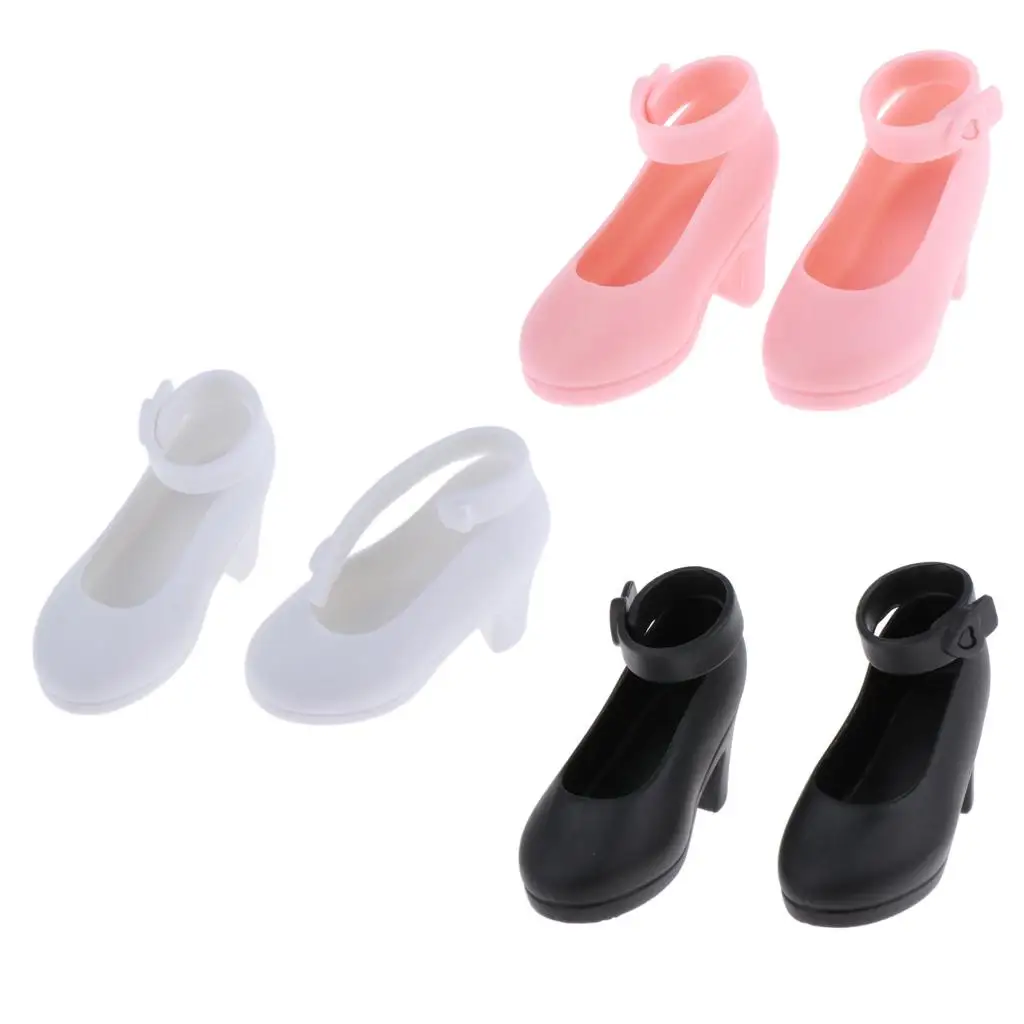 1/4 Doll Plastic High Shoes /4 Dolls Dress Up Set - Black