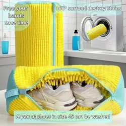 Bolsa para lavadora de zapatos, bolsa para zapatos para lavadora y secadora, bolsa reutilizable para limpieza de zapatos, limpiador antimanchas