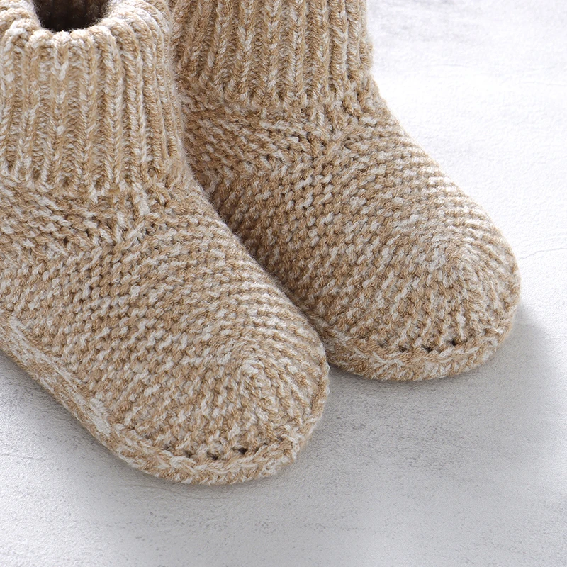 Botines para bebé recién nacido, botas tejidas a mano para niños y niñas, antideslizantes, cálidos, para primeros pasos, 0-12M, zapatos de cuna para suelo interior y exterior - imagen 5