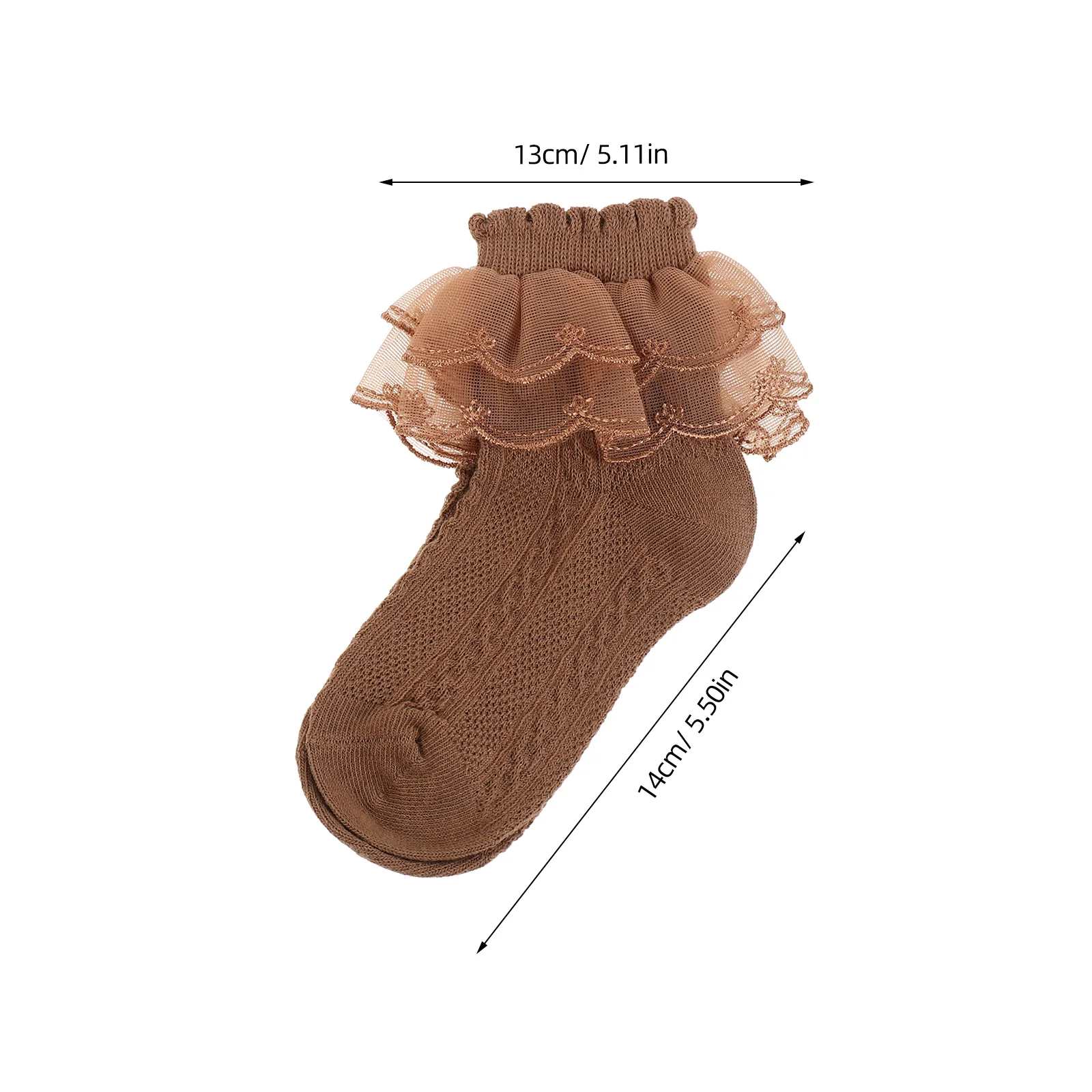 2 pares de calcetines de encaje para niños, volantes de algodón con volantes para niña, vestido de princesa, baile, Ballet, comodidad para niños pequeños, transpirable - imagen 5