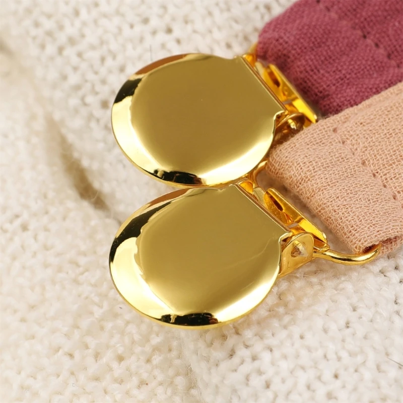 Clip para chupete de bebé, cadena de chupete de algodón para recién nacido, Clip de metal, soporte para chupete, regalo seguro ecológico, 5 uds. - imagen 4