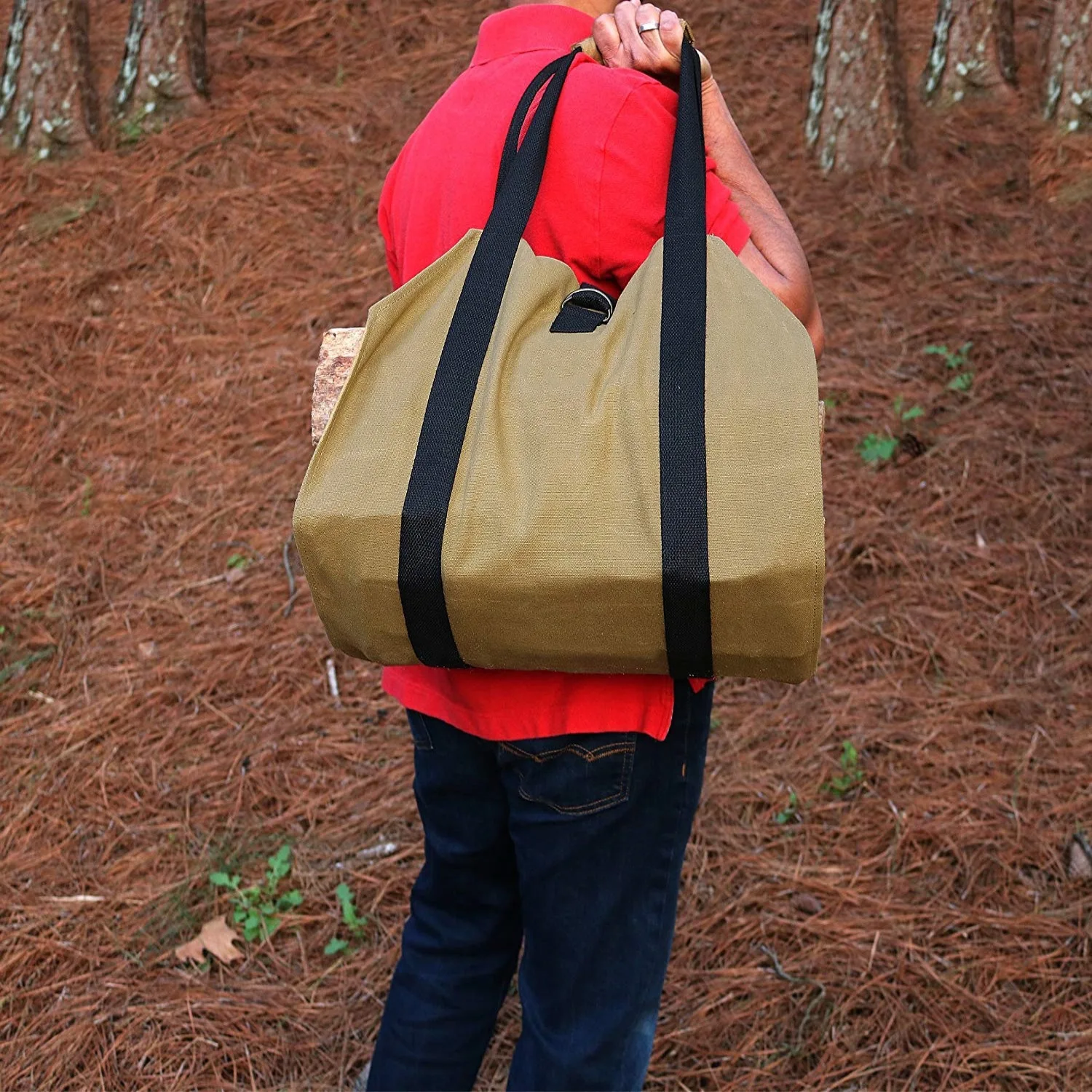 Bolsa de leña resistente para acampada y hogar - imagen 5