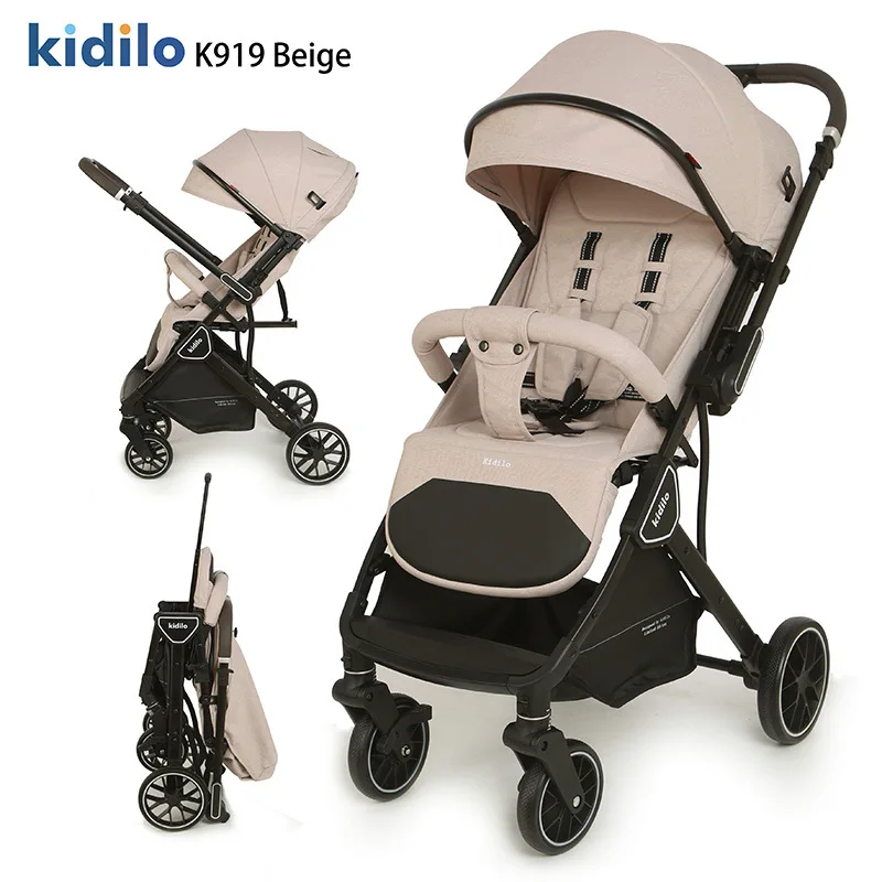 Cochecito Kidilo puede sentarse y tumbarse, carrito de paraguas portátil ultraligero para bebé, cochecito plegable que absorbe los golpes para niños, cross-b - imagen 3