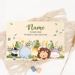 Caja de recuerdos de madera personalizada bebés – Selva y nacimiento