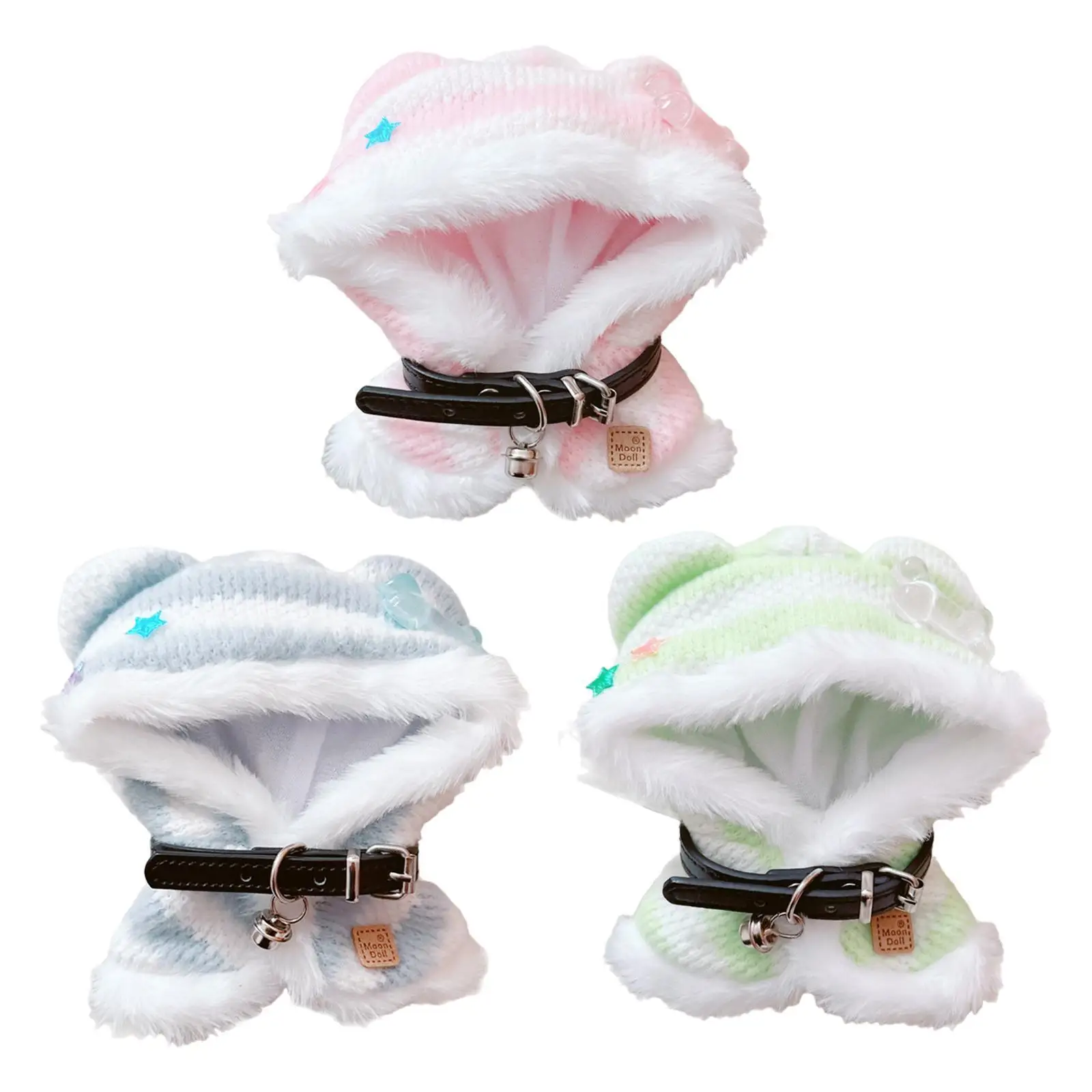 Doll Clothes Costumes Photo Props with Belt Fashion Cute Soft Plush Doll Accessories Shawl Clothing for 17cm Dolls Girl Dolls