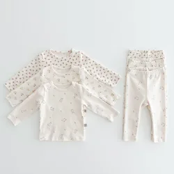 Pijama de algodón floral para niña – Estilo coreano