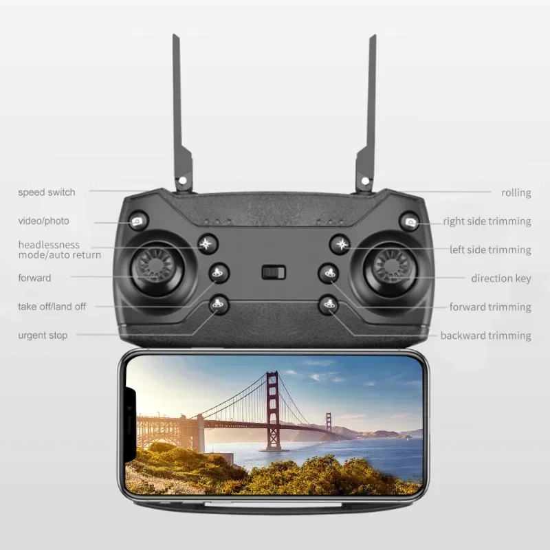 Dron E88Pro RC 4K para niños - Cámara HD, plegable, WiFi FPV educativo - imagen 4