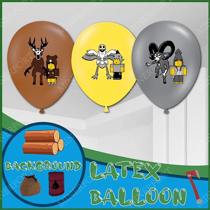 ROBLOX 99 noches en el bosque juego de globos de látex paquete de dibujos animados niños para cumpleaños suministros de baño de bebé decoración Halloween - imagen 4