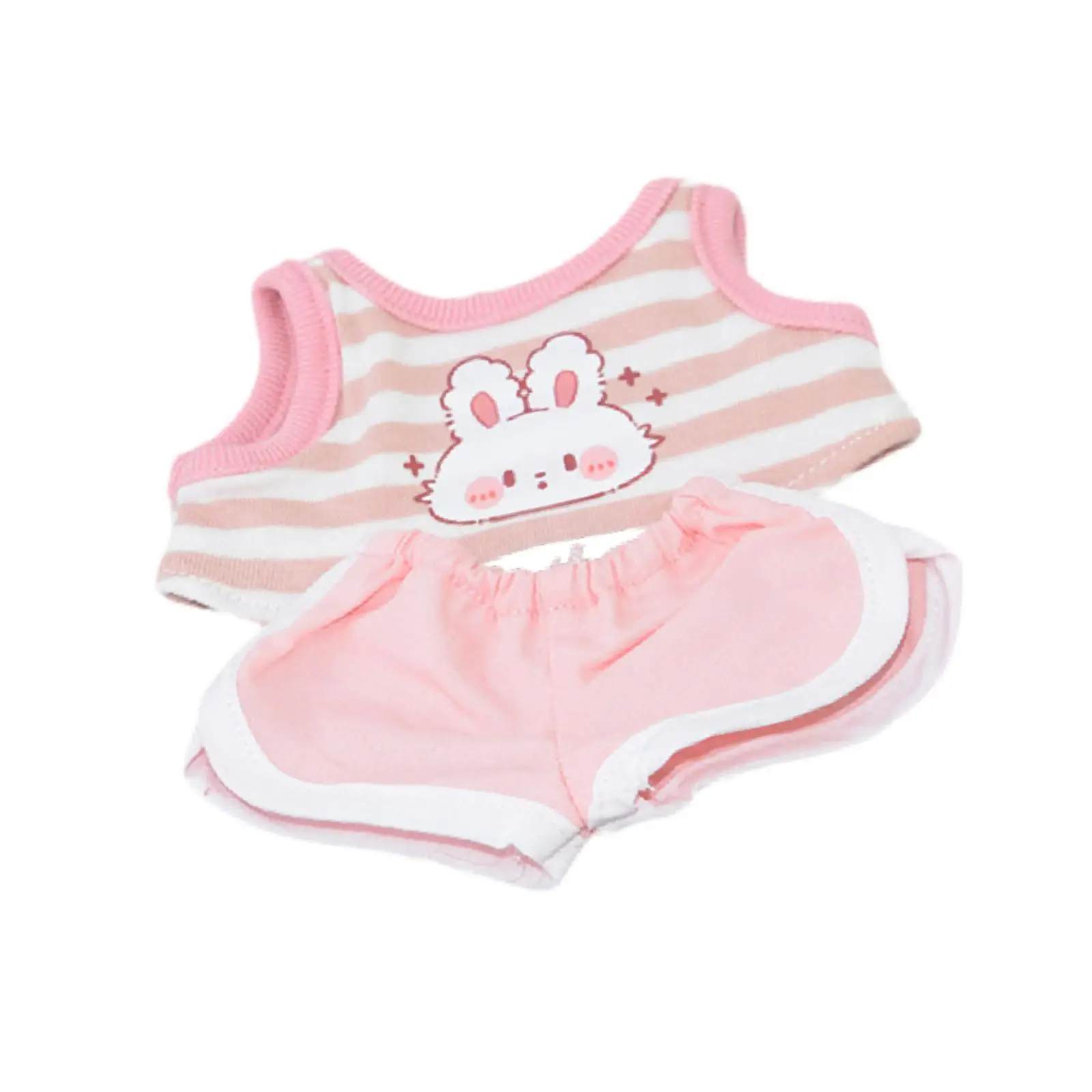 Plush Doll Clothes for 17cm Doll Cartoon Soft Photo Props Stylish Costumes Handmade Clothing Doll Accessories Doll Top and Pants