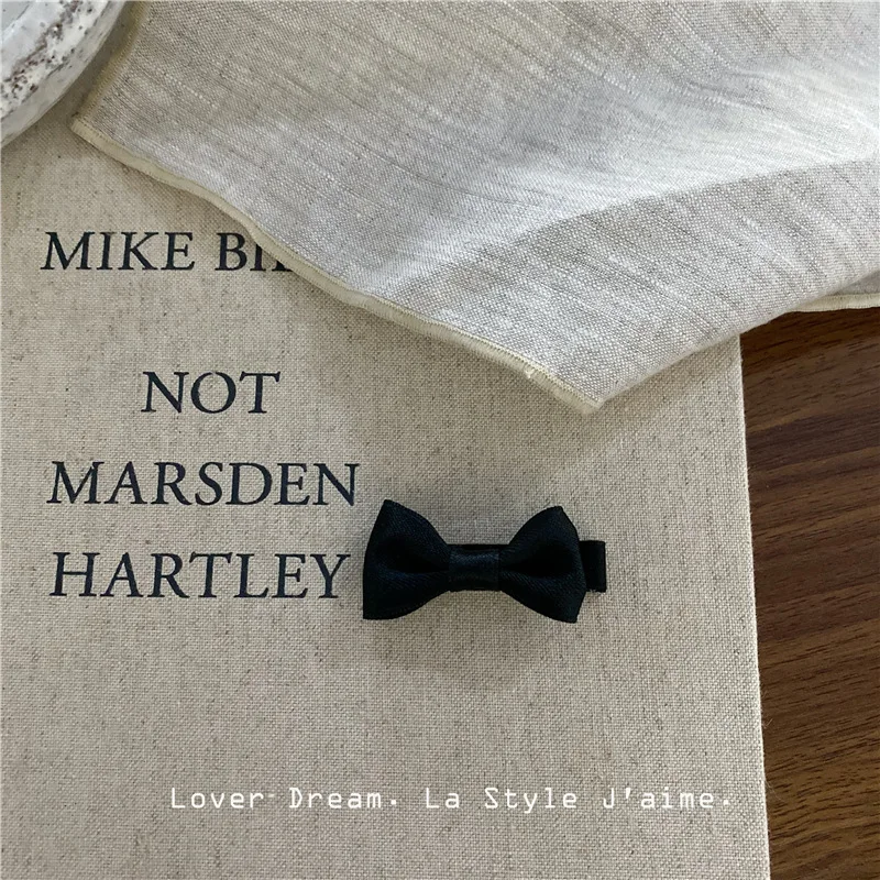 2 unids/set elegante Simple cinta de satén lazo doble pinzas para el cabello para niños niñas tela cubierta lateral flequillo Clips a presión conjunto de pasadores - imagen 5