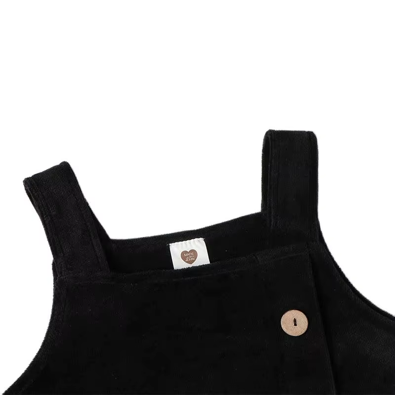 Vestido de tirantes largo terciopelo negro niña – Otoño invierno - imagen 2