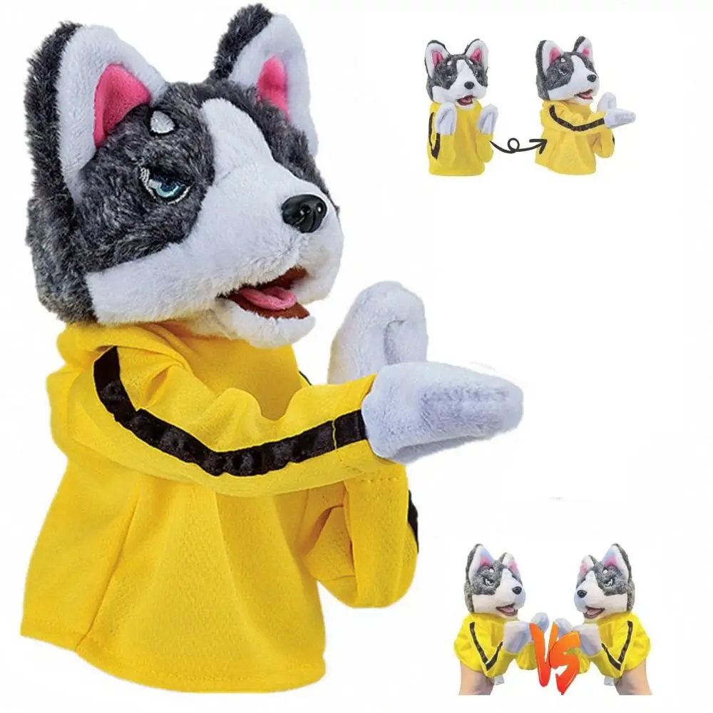 Muñeco de perro de boxeo Husky, marioneta de mano Vocal, batalla divertida, juguete de peluche interactivo creativo, regalos para niños, 1/2 Uds. - imagen 4