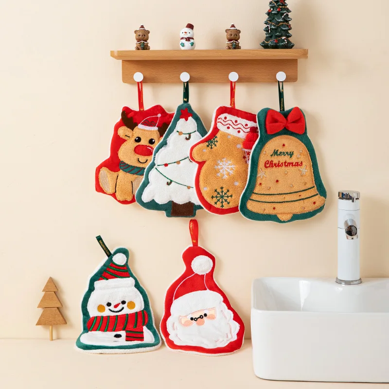Linda toalla navideña para bebé: toalla de baño para niños con diseño festivo de dibujos animados, adorable regalo navideño para uso en el baño en casa de los niños pequeños. - imagen 3