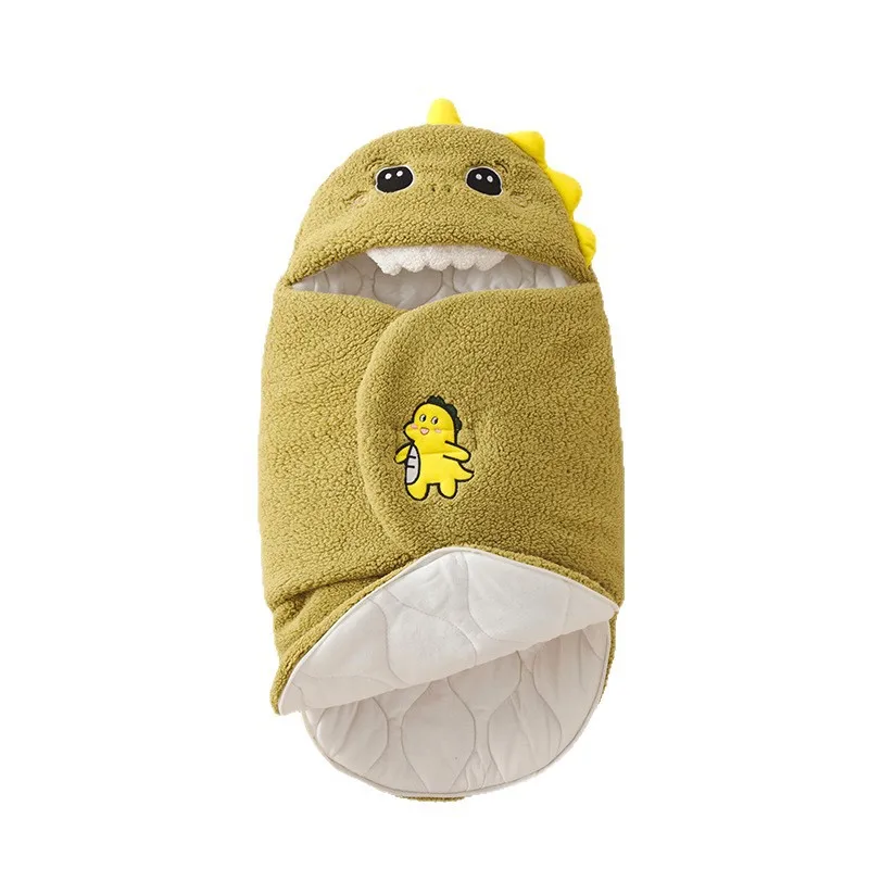 Edredón para bebé recién nacido, estilo primavera y otoño, paquete de habitación individual de dibujos animados, funda de edredón envuelta, patrón Animal, Material de terciopelo de Color puro - imagen 4